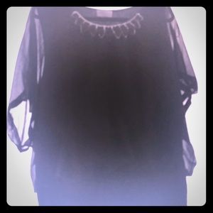 Blouse with Sheer Sleeves